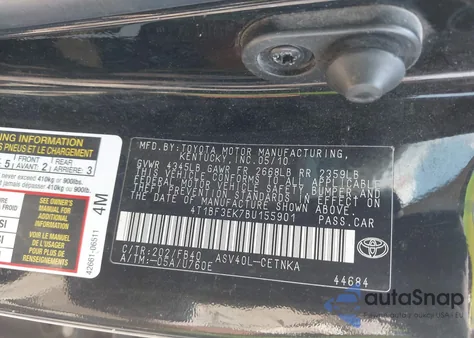 2011 Toyota Camry Le from USA, damaged, VIN 4T1BF3EK7BU155901